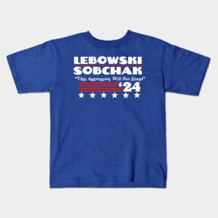 Vote Lebowski Sobchak 2024 Funny The Dude Political Campaign Kids T-Shirt